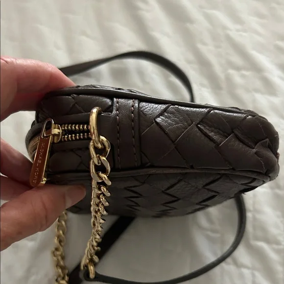 Michael Kors Dark Brown Woven Crossbody Bag - Picture 5 of 10